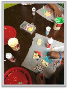 Decorating cookies at Tennyson Center for Children