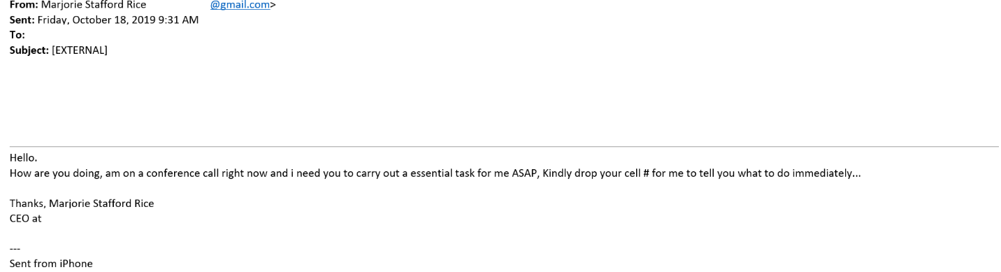 example of CEO phishing email